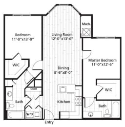 C1MB Floor Plan at MetroPlace at Town Center, Maryland