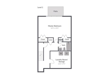 4 Bedroom 2.5 Bath Townhome Floor Plan at The Brook at Columbia, Columbia, MD
