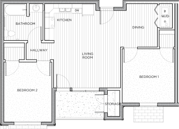 Floor Plan  deer creek 2 bed 1 bath 780 sf A