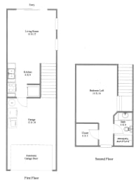 Floor Plan  Emerald Pointe 1 Bed 1 Bath Loft 670 SF