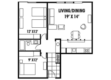 Floor Plan  Bay Roc 2-bedroom floorplan