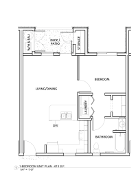 Floor Plan  a floor plan of a small apartment