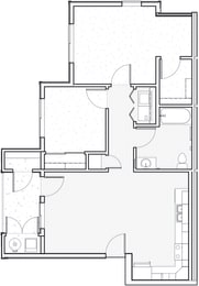Floor Plan  riverbend apts 2 bed 1 bath 821