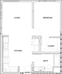 Floor Plan  a floor plan of a small apartment