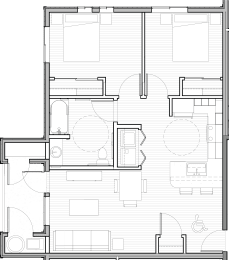 Floor Plan  Sunrise Village Senior 2 Bed 1 Bath 802 SF