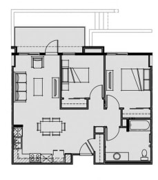 Floor Plan  Unit 2.5 2 Bed 1 Bath 849 sq ft