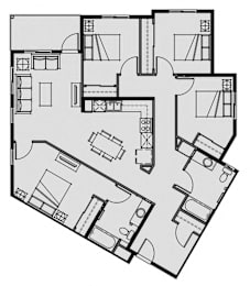 Floor Plan  Unit 4.3 4 Bed 2 Bath 1438 sq ft