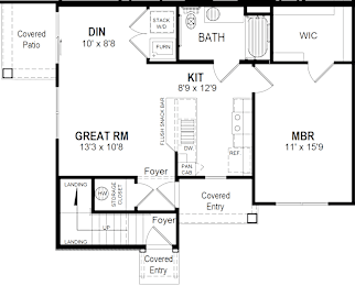 1 Bedroom Floorplan at Hathaway Meadows, New York, 14425