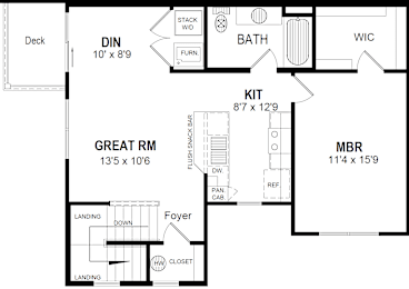 1 Bed Floorplan at Hathaway Meadows, Farmington, NY, 14425
