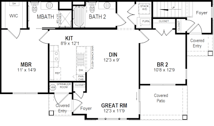 2 Bed 2 Bath Floorplan at Hathaway Meadows, Farmington