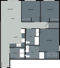 the blueprint floor plan of a 2176 sq ft apartment
