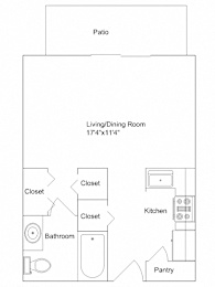 a floor plan of a bedroom apartment