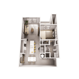 1 bedroom 3D plan