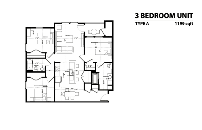 Montage 3 Bedroom Accessible Floor Plan