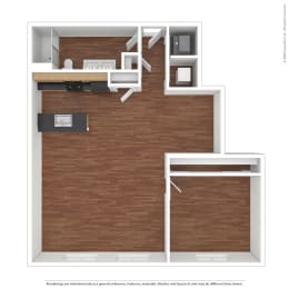  Floor Plan 1 bed 1 bath