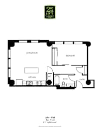A black and white image of a floor plan for a 2nd and last floor apartment.