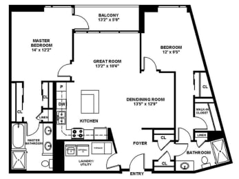  Floor Plan B4 - Two Bedroom Two Bath