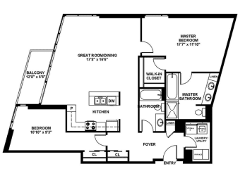  Floor Plan B6 - Two Bedroom Two Bath