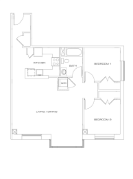the black and white floor plan of the apartment