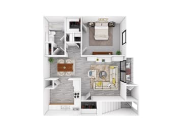 Floor Plan  1-bedroom floor plan.