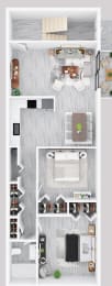 Floor Plan  2-bedroom flat floor plan.