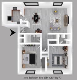 Floor Plan  2-bedroom floor plan.