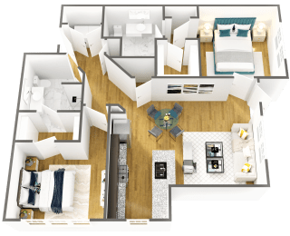 Floor Plan  a floor plan of a home with a bedroom and living room
