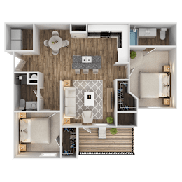 2 Bed 2 Bath Floorplan at Highview Pointe, Kentucky