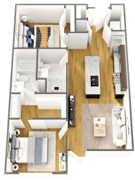 Floor Plan  a sq. ft. apartment with a bathroom and living room