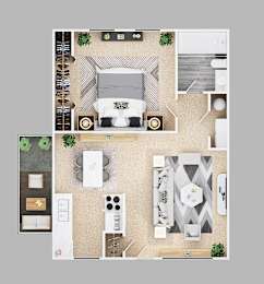 Floor Plan  1-bedroom floor plan.