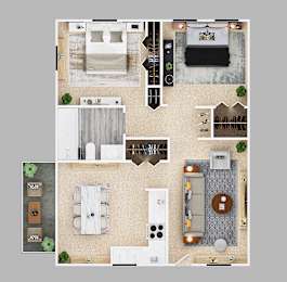 Floor Plan  2-bedroom floor plan.