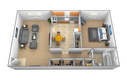 Ashley Floor Plan at Arbuta Arms Apartments*, Maryland