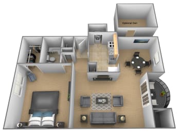 Breton 1 Bedroom Floor Plan at Brittany Apartments, Maryland