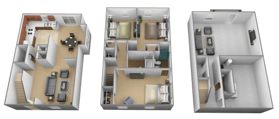 Th1 Floor Plan at Village of Pine Run Apartments & Townhomes*, Maryland