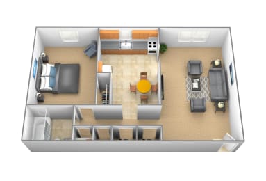The Brighton Floor Plan   at Arbuta Arms Apartments*, Baltimore, Maryland