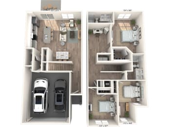 Floor Plan  a floor plan of a house and a car in it