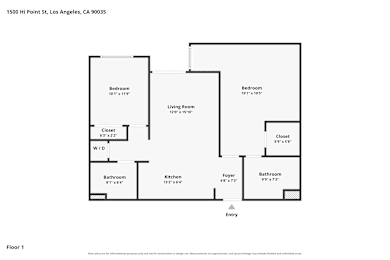 A black and white floor plan of a one bedroom apartment.