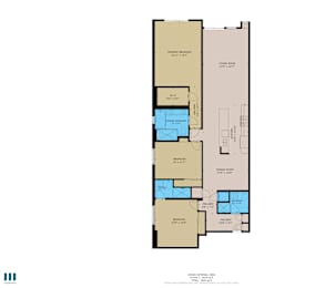  Floor Plan 3 bedroom + 3 bath + den