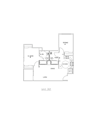 A drawing of a floor plan labeled Unit 301.