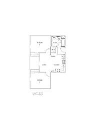 A floor plan of Unit 320 showing the layout of the rooms.