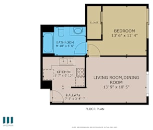 Olive Floor Plan at Ogden Garden by Wiseman, Los Angeles, CA, 90036
