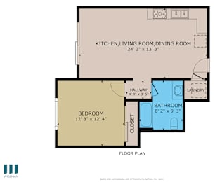 Peach Floor Plan at Ogden Garden by Wiseman, California, 90036