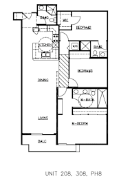 A floor plan of a building with labeled rooms such as a kitchen and a dining area.