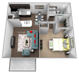 the bungalow floor plan 1x1