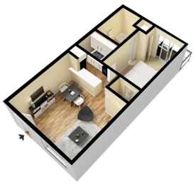Waterview Crossing Apartments 1-bedroom, 1-bathroom floor plan