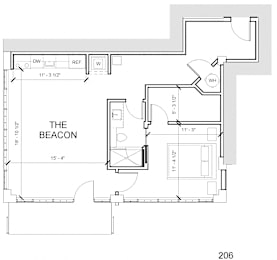 the floor plan of the beacons upper floor