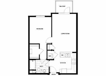 Floor Plan  A1 Floor Plan at Candara at Hancock Park Apartments in Los Angeles CA