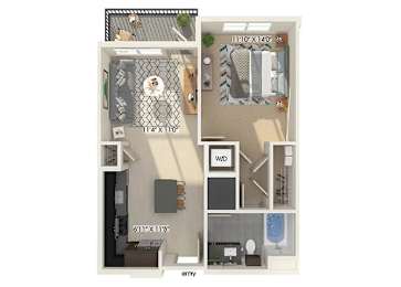 Floor Plan  One bedroom floor plan image at East Bend Apartments in Houston TX