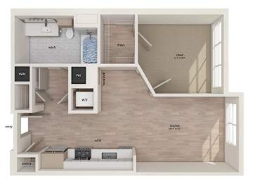 Floor Plan  One bedroom floor plan image at Vero Apartments in Chelsea MA