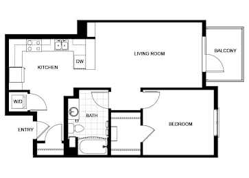 Floor Plan  A03 Floor Plan at Candara at Hancock Park Apartments in Los Angeles CA